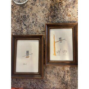 Vintage Thumbprint Owl Pictures by Holly KItschy Fun